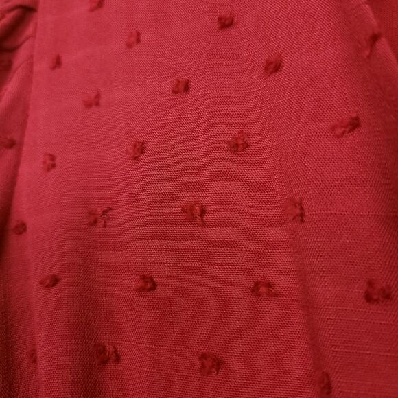 Urban Outfitters Textured Long Sleeve Frock Dress Red Size Small - Picture 5 of 10